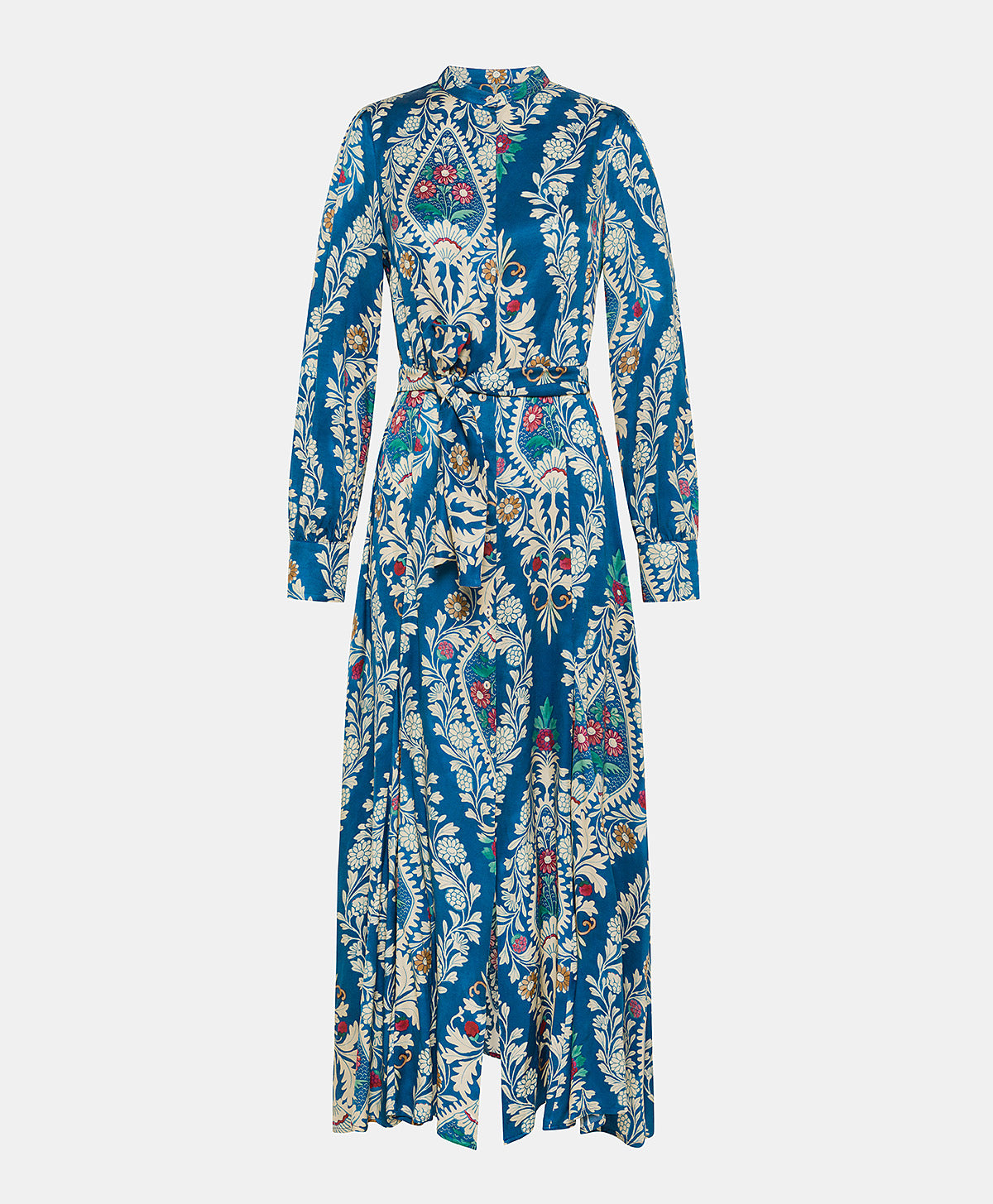 Momoni - Constant Dress in Printed Viscose Twill Multicolour Blue