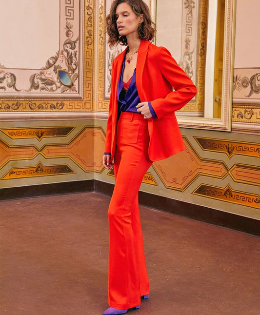 Momoni - Virgile Jacket in Stretch Viscose Cady Red