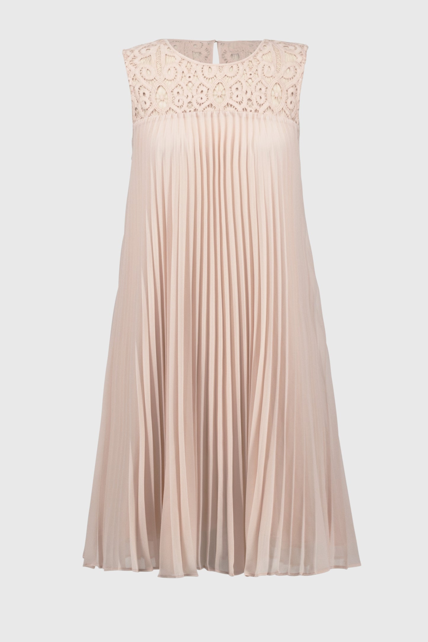 Joseph Ribkoff - Chiffon and Lace Sleeveless Pleated Dress Quartz 251767