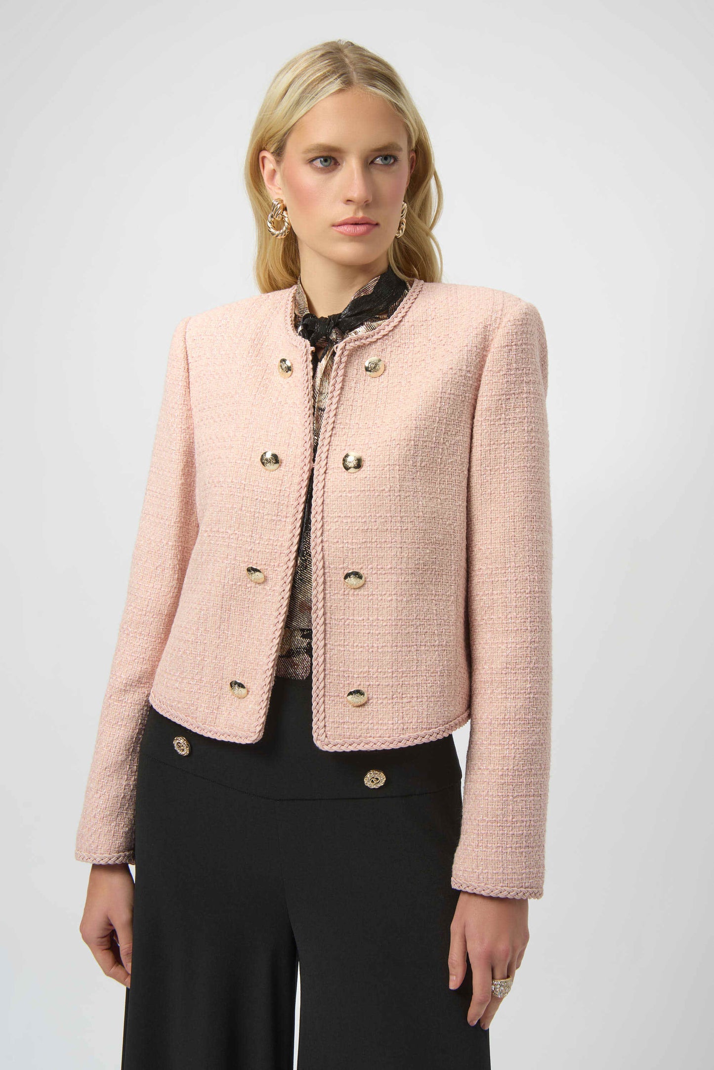 Joseph Ribkoff - Bouclé Collarless Jacket with Buttons 254903
