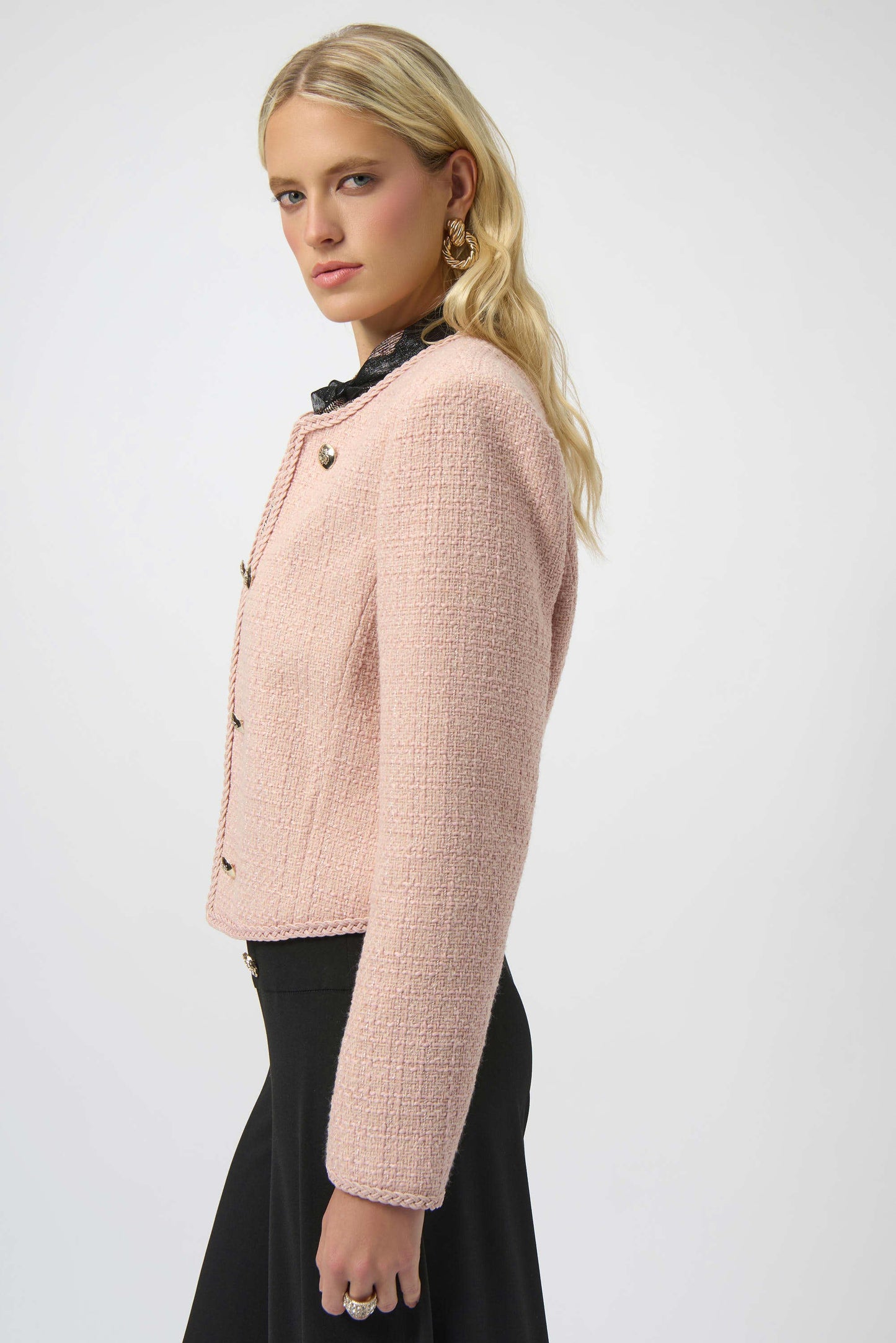 Joseph Ribkoff - Bouclé Collarless Jacket with Buttons 254903