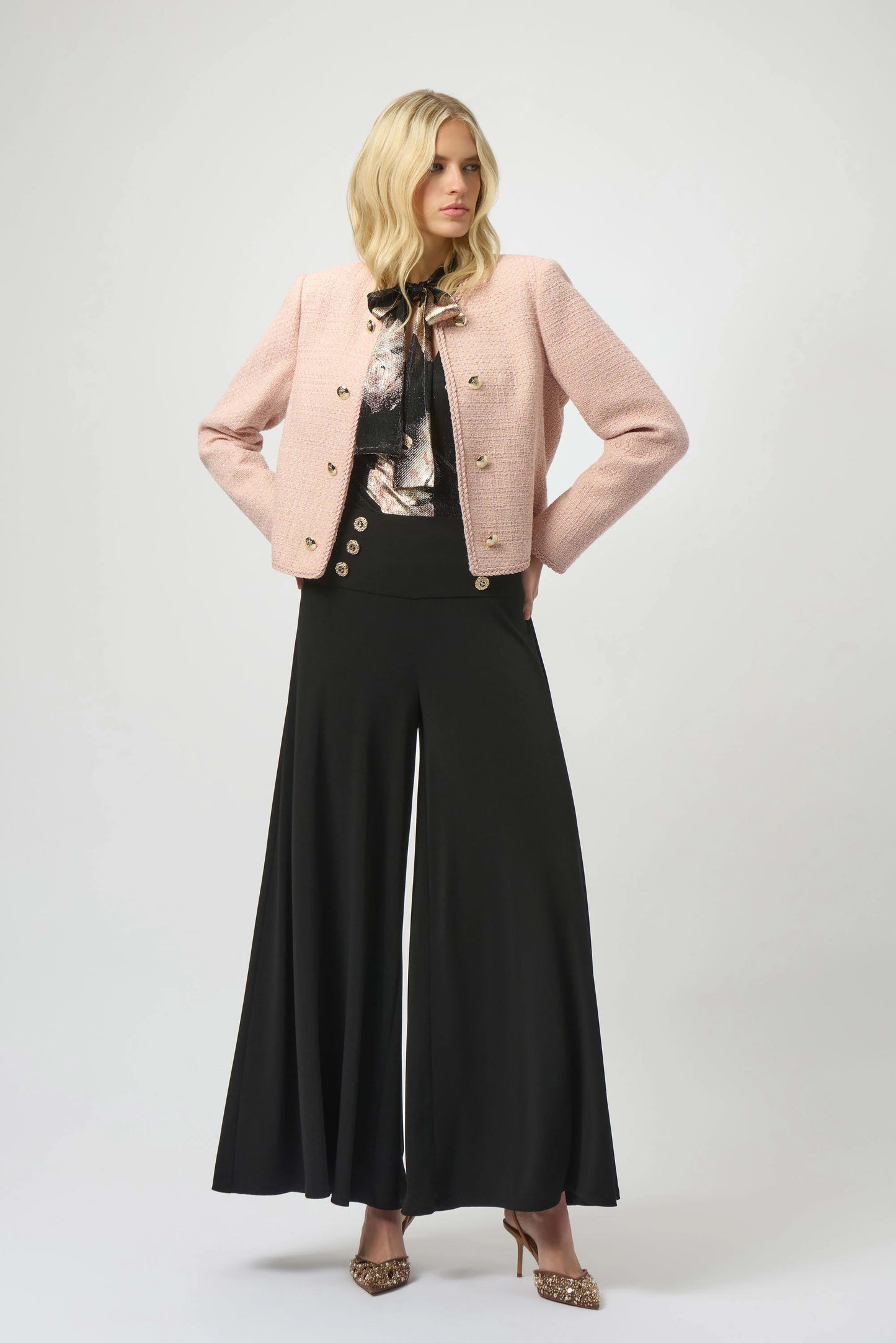 Joseph Ribkoff - Bouclé Collarless Jacket with Buttons 254903