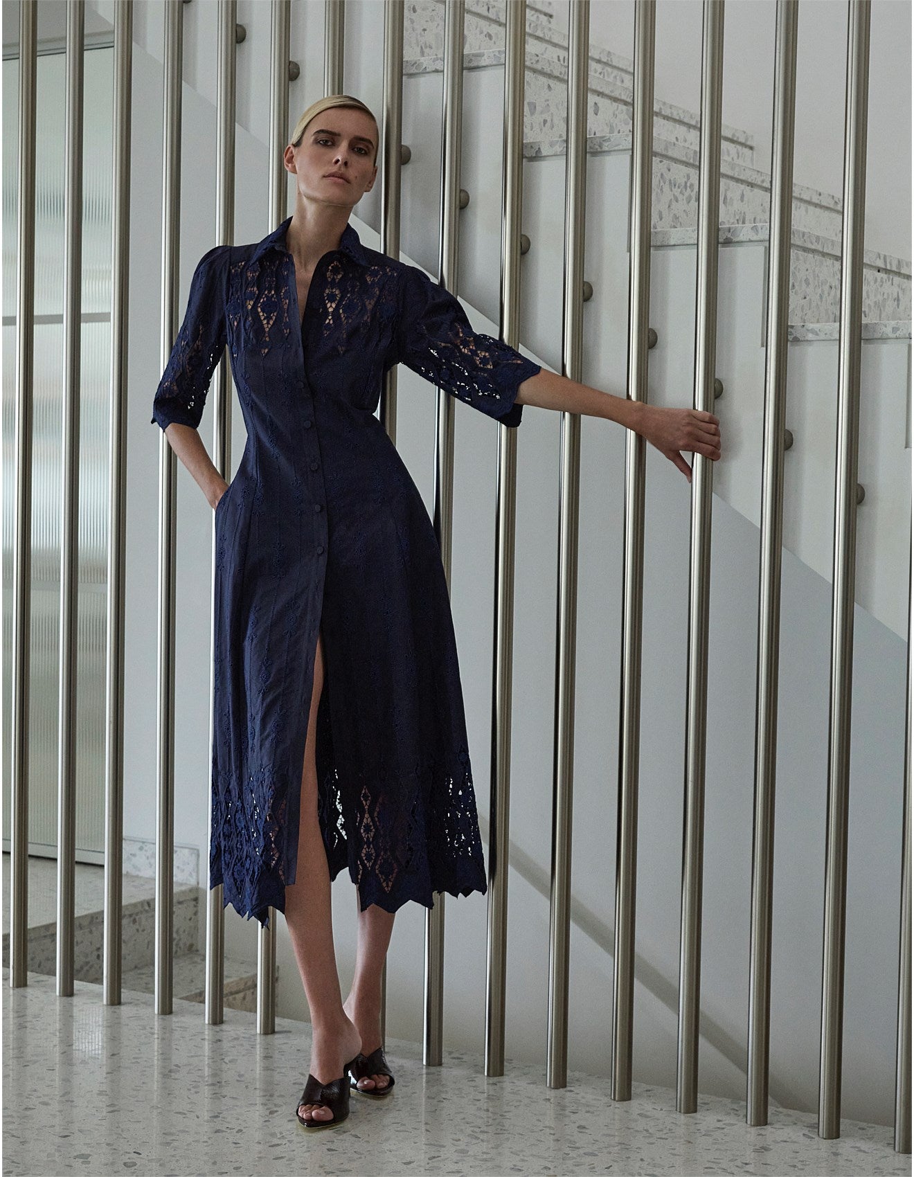 Moss & Spy - Alice Shirt Dress Navy
