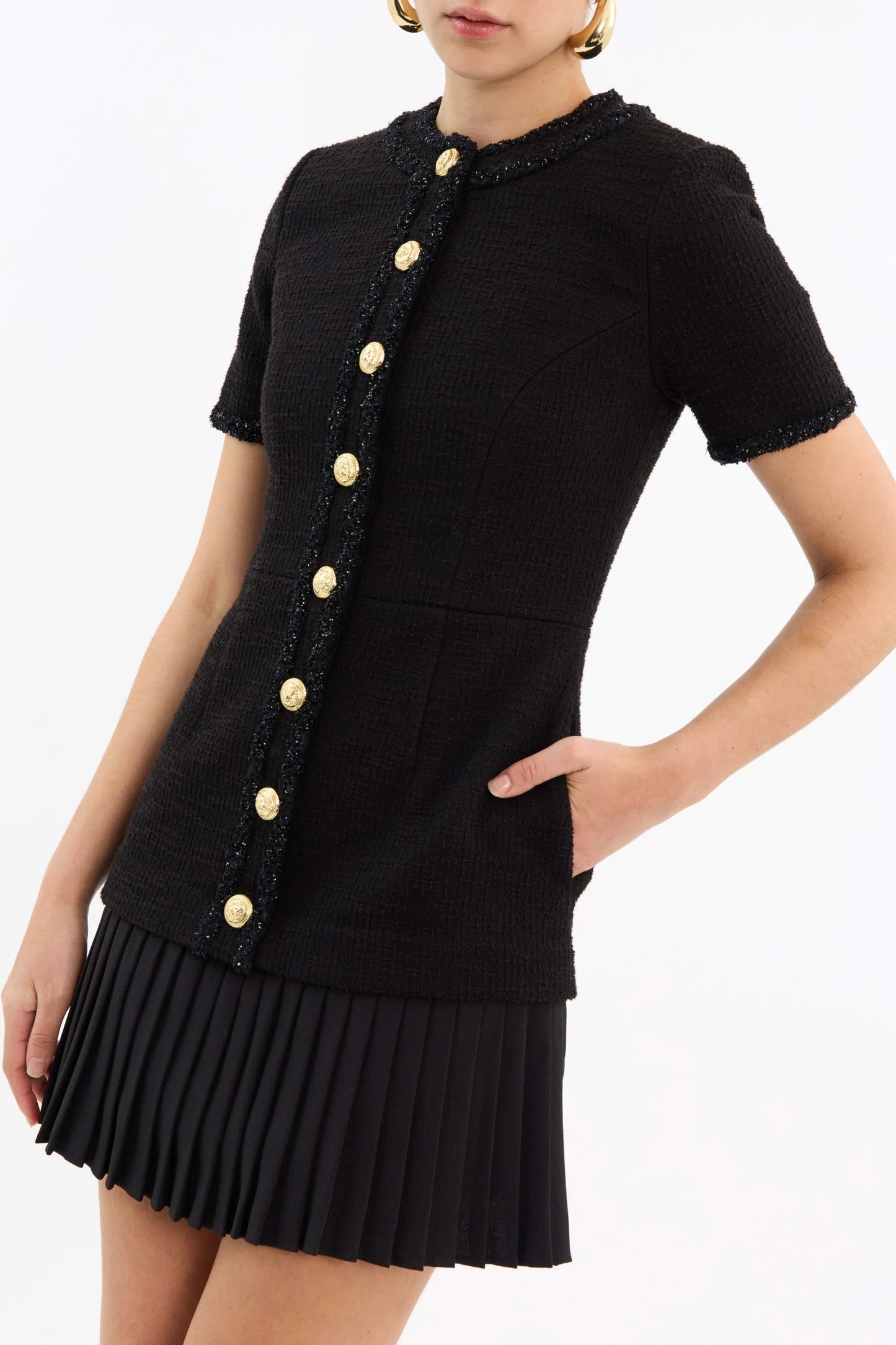 Rebecca Vallance - Margo Short Sleeve Mini Dress Black