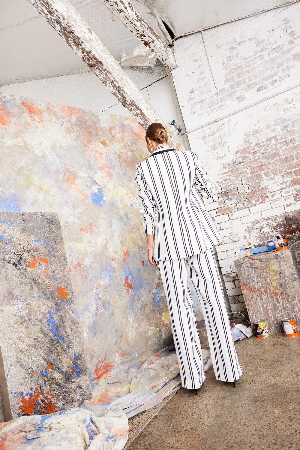 Kamare - Piazza Jacket - Linen/Cotton Stripe