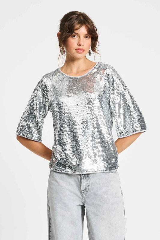 POM Amsterdam - Sequin Top in Silver