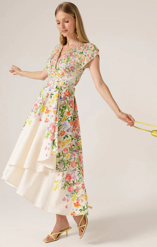 Sacha Drake - Bird of Paradise Dress - Ivory Multi Floral