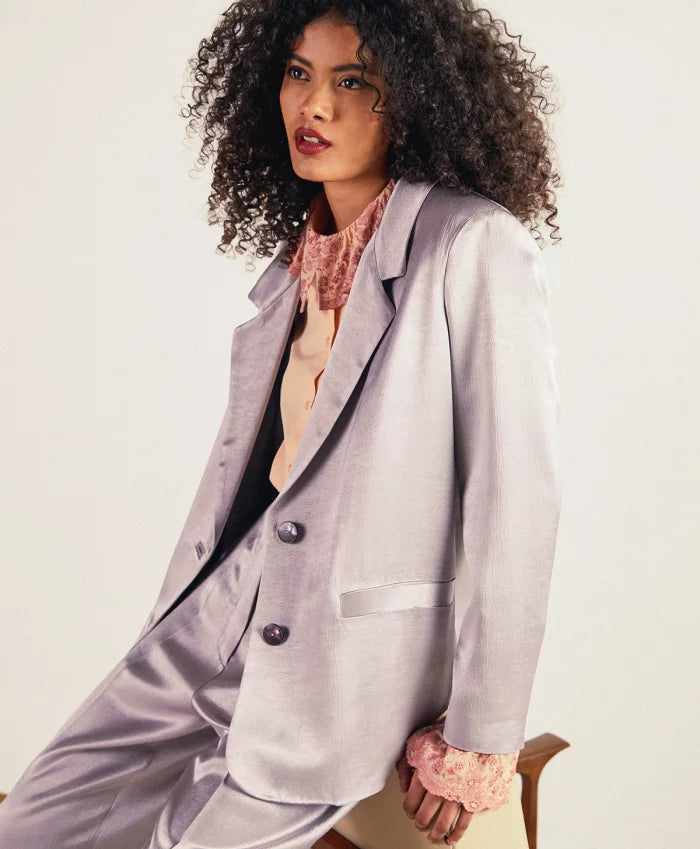 Momoni - Dayton Jacket in Satin Crepe - Lilac