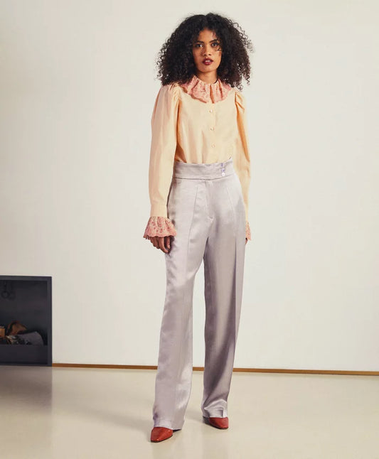 Momoni - Cristallo Pants in Satin Crepe - Lilac