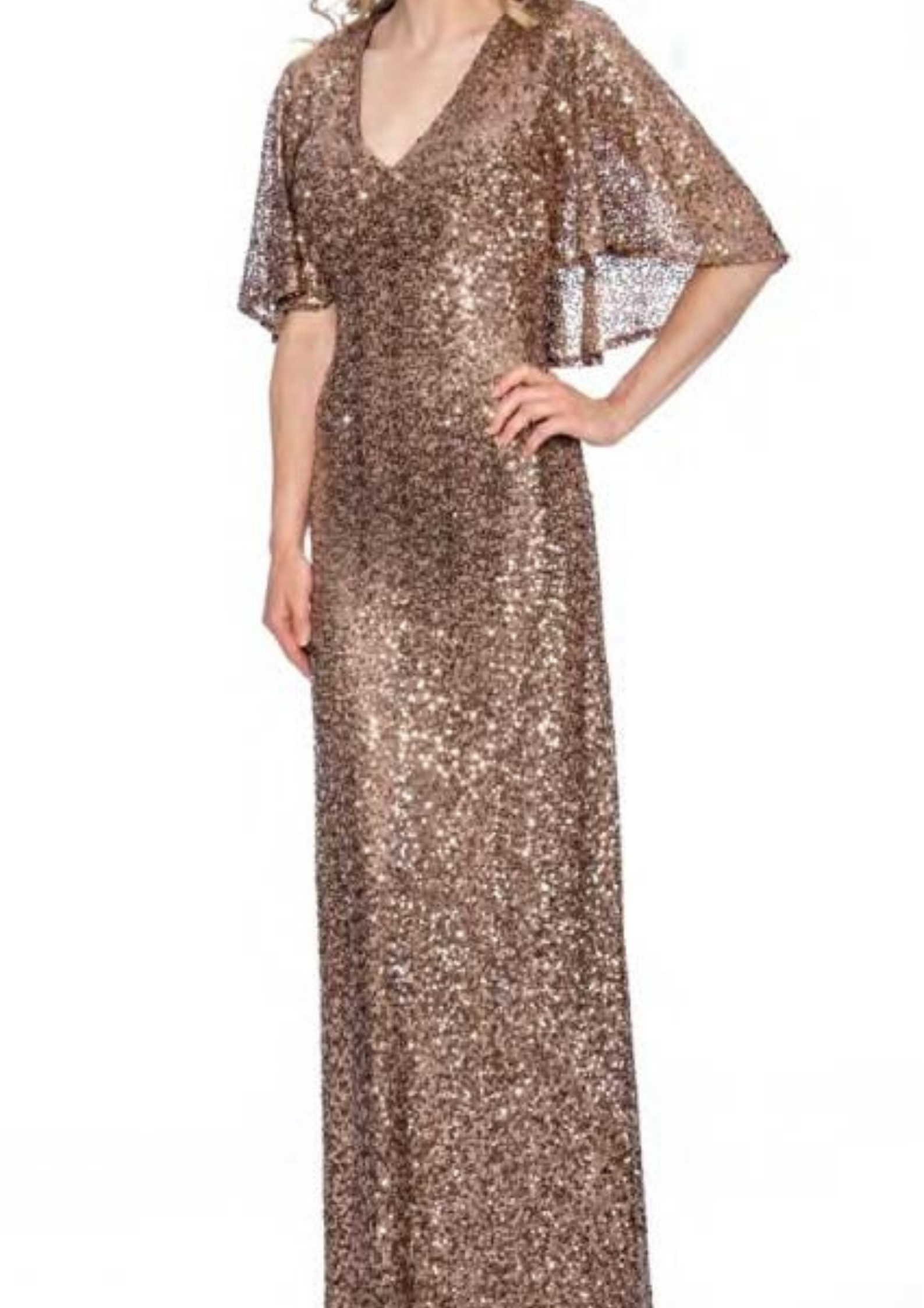 Cachet off the shoulder sequin gown best sale