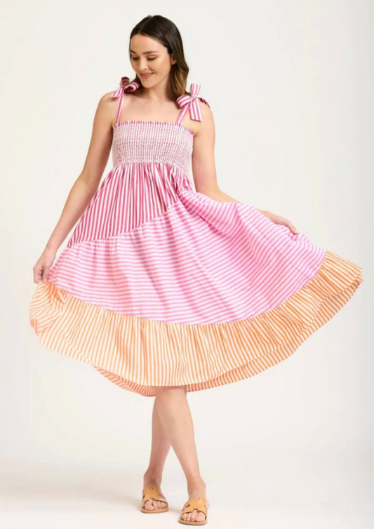 Shirty - The Tiered Skirt Dress - Fiesta Combo