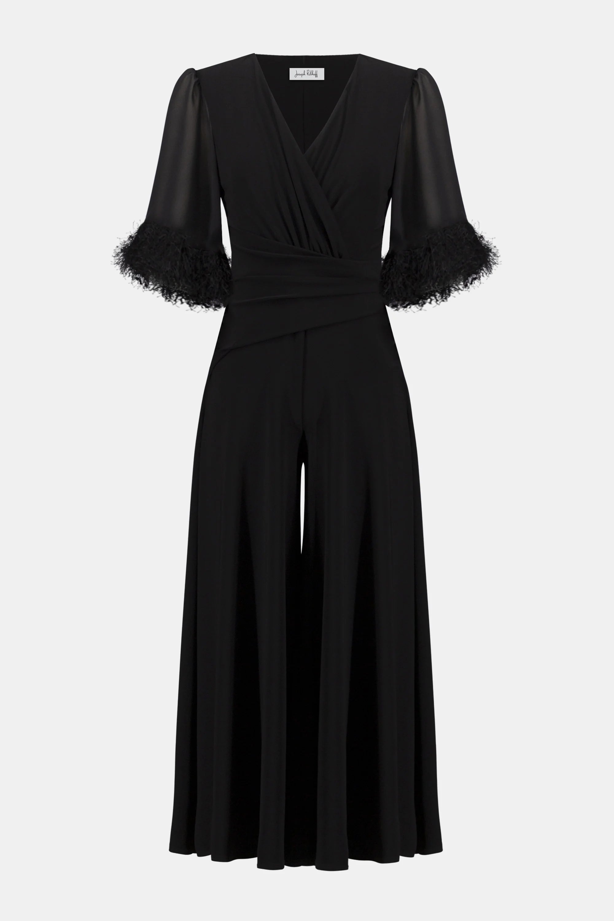 Joseph Ribkoff - Silky Knit Wide Leg Jumpsuit With Chiffon Sleeves 261761