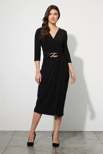 Joseph Ribkoff - Draped Sheath Dress Style Black 223121