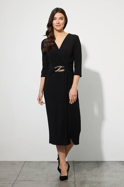 Joseph Ribkoff - Draped Sheath Dress Style Black 223121