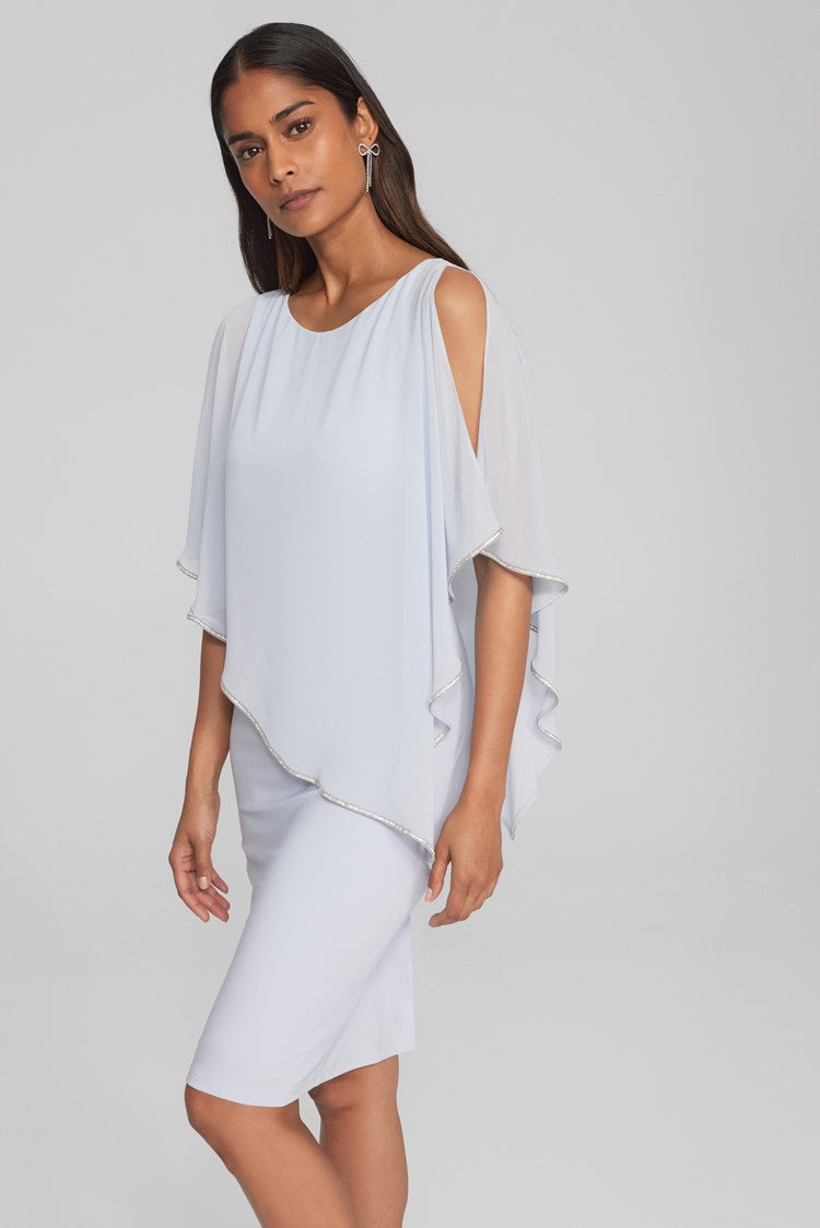 Joseph Ribkoff - Layered Dress With Cape Overlay 223762S24