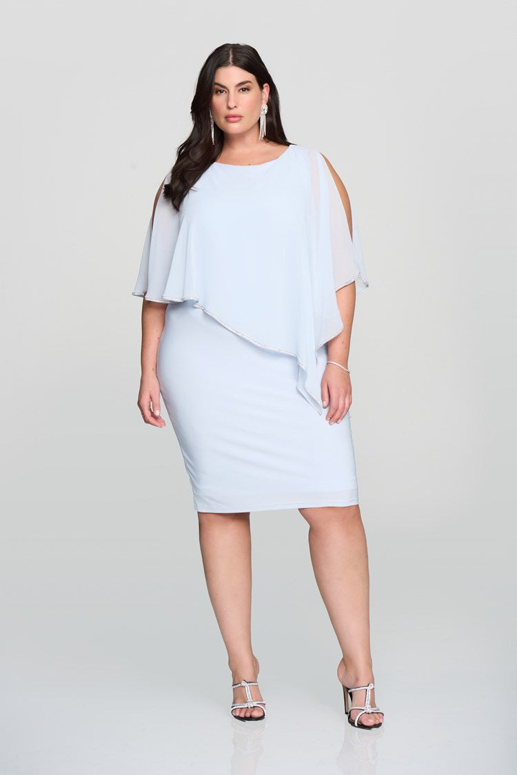 Joseph Ribkoff - Layered Dress With Cape Overlay 223762S24