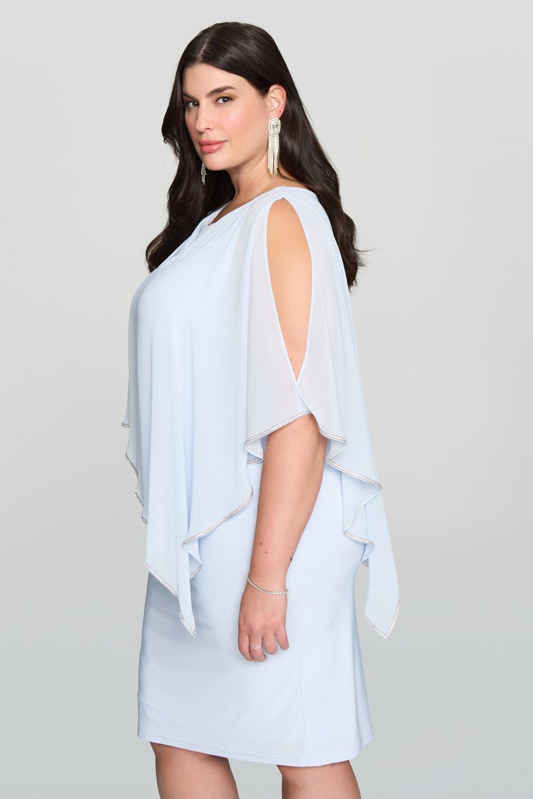 Joseph Ribkoff - Layered Dress With Cape Overlay 223762S24
