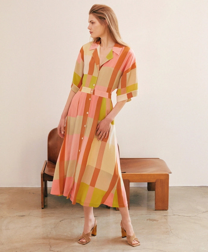 Momoni - Margie Dress Pink/Lime