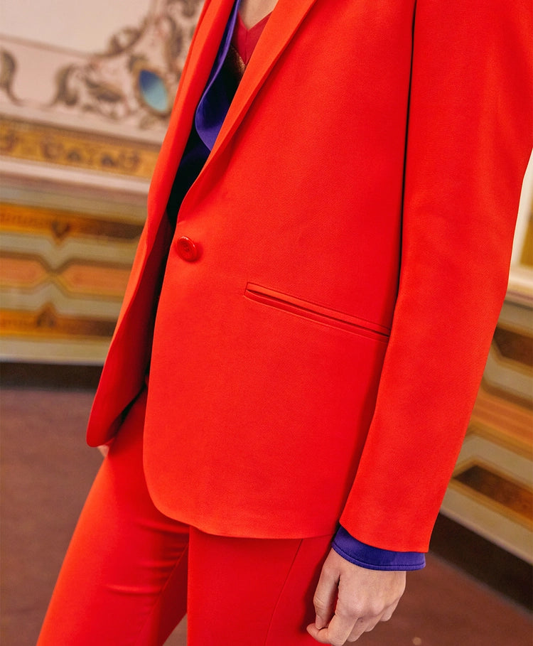Momoni - Virgile Jacket in Stretch Viscose Cady Red