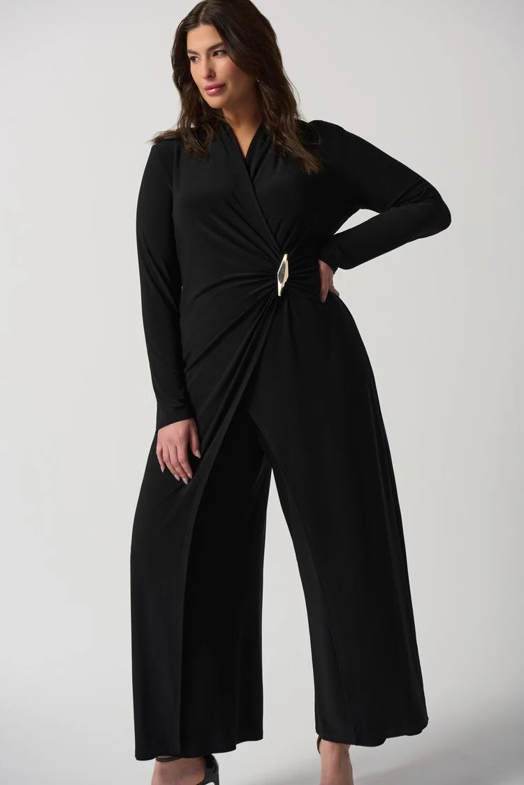 Joseph Ribkoff - Wrap Coulette Jumpsuit Black 233097