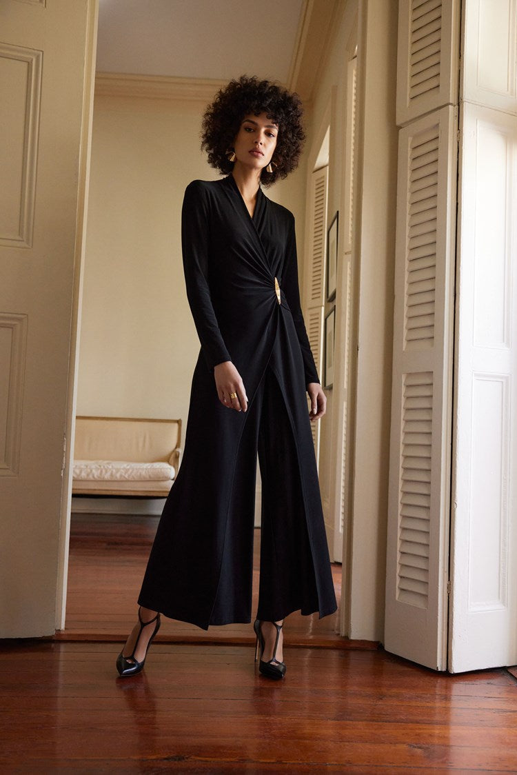 Joseph Ribkoff - Wrap Coulette Jumpsuit Black 233097
