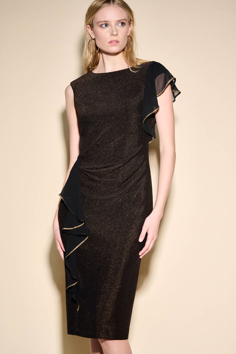 Joseph Ribkoff Ruffle Dress Joseph Ribkoff - Chiffon Ruffle Sheath Dress 233775 – Aspirations Brighton