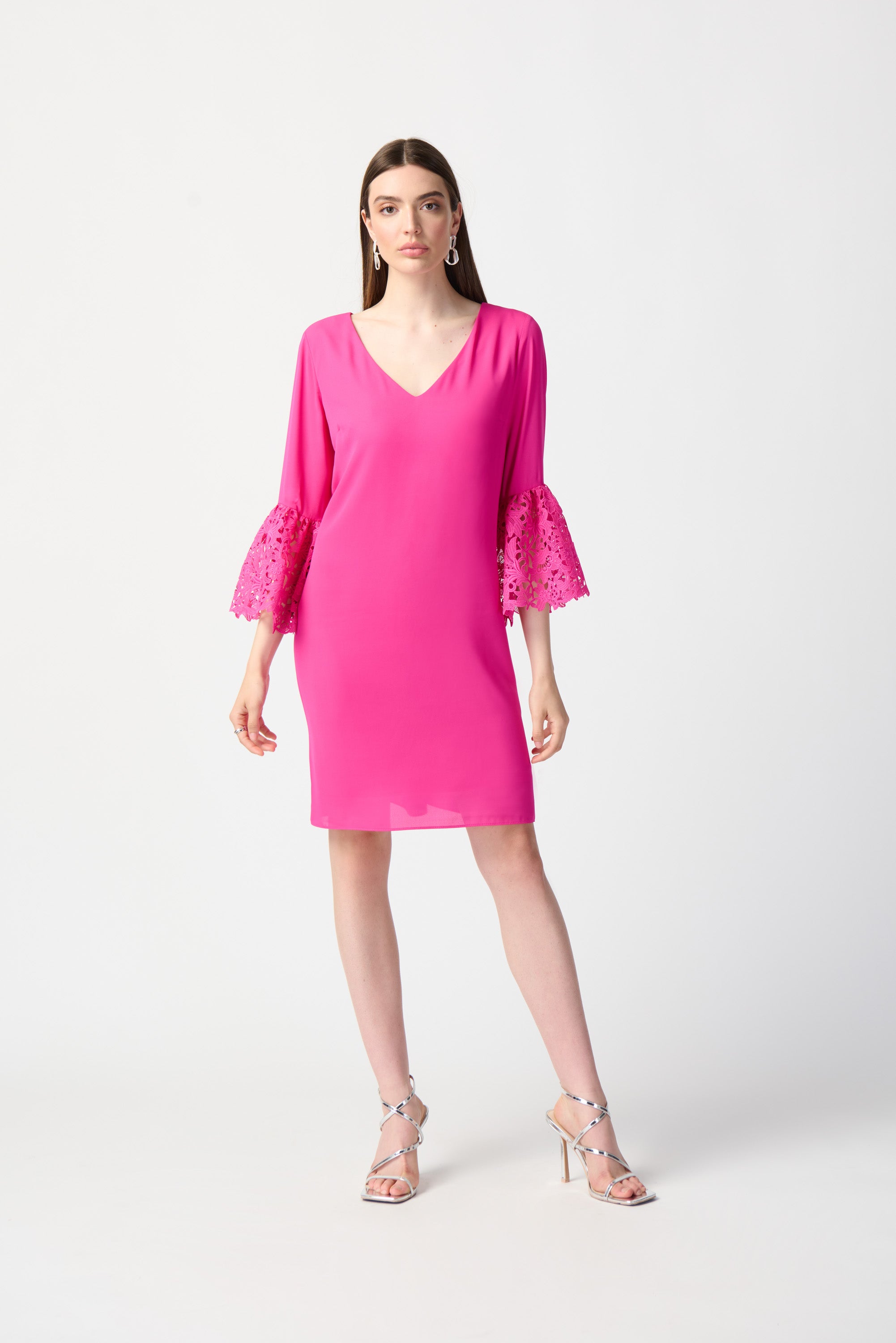 Joseph Ribkoff - Georgette and Guipure Trapeze Dress
