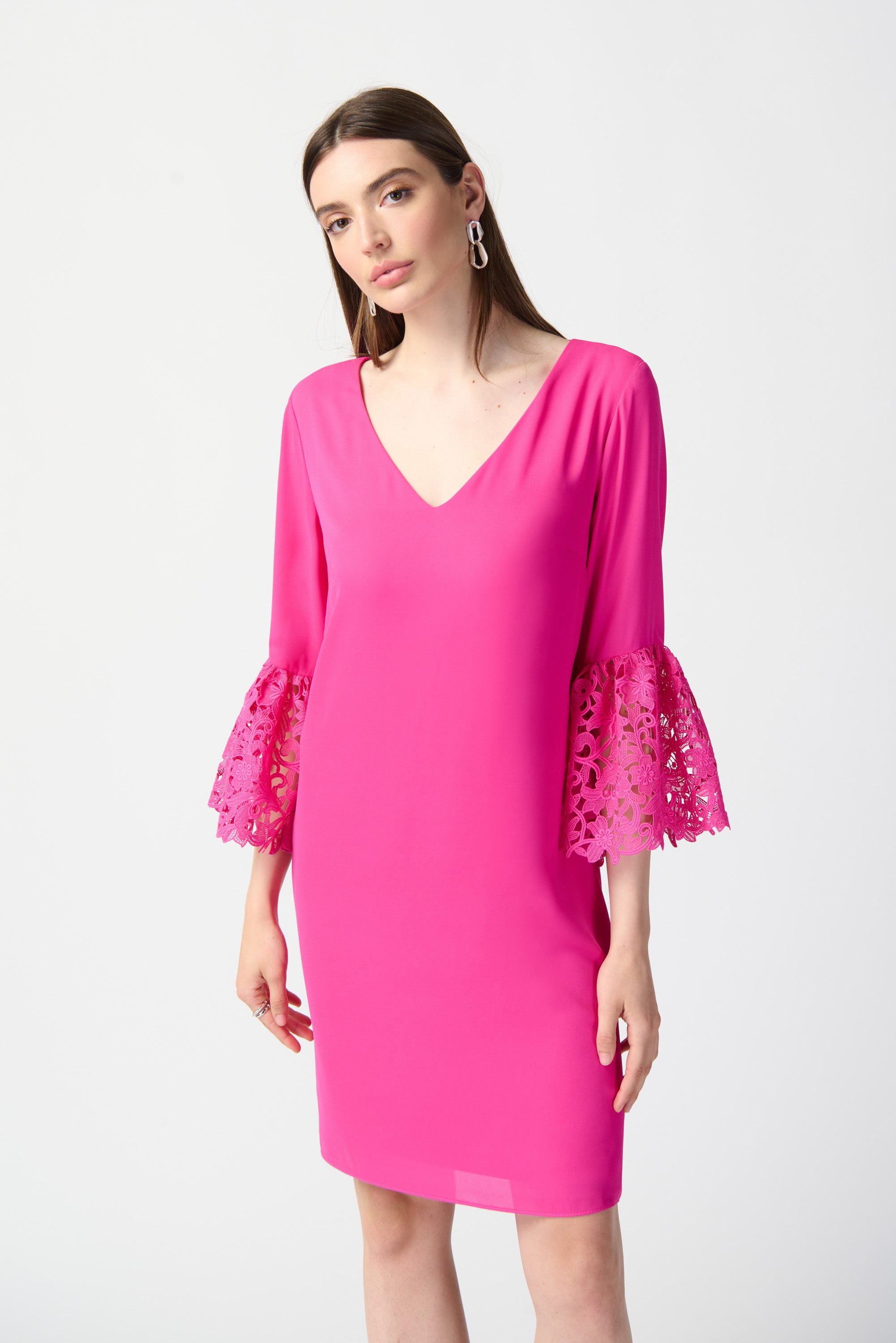 Joseph Ribkoff - Georgette and Guipure Trapeze Dress