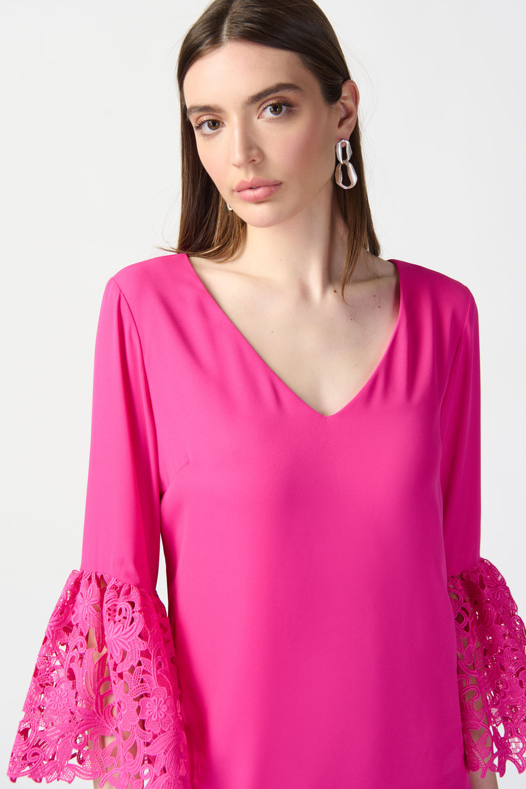 Joseph Ribkoff - Georgette and Guipure Trapeze Dress