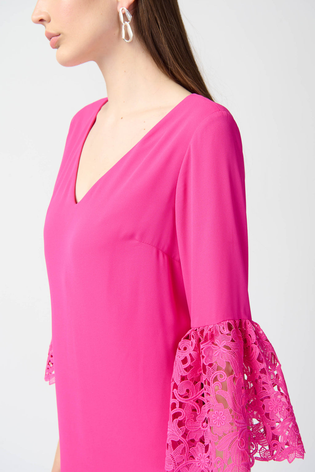 Joseph Ribkoff - Georgette and Guipure Trapeze Dress