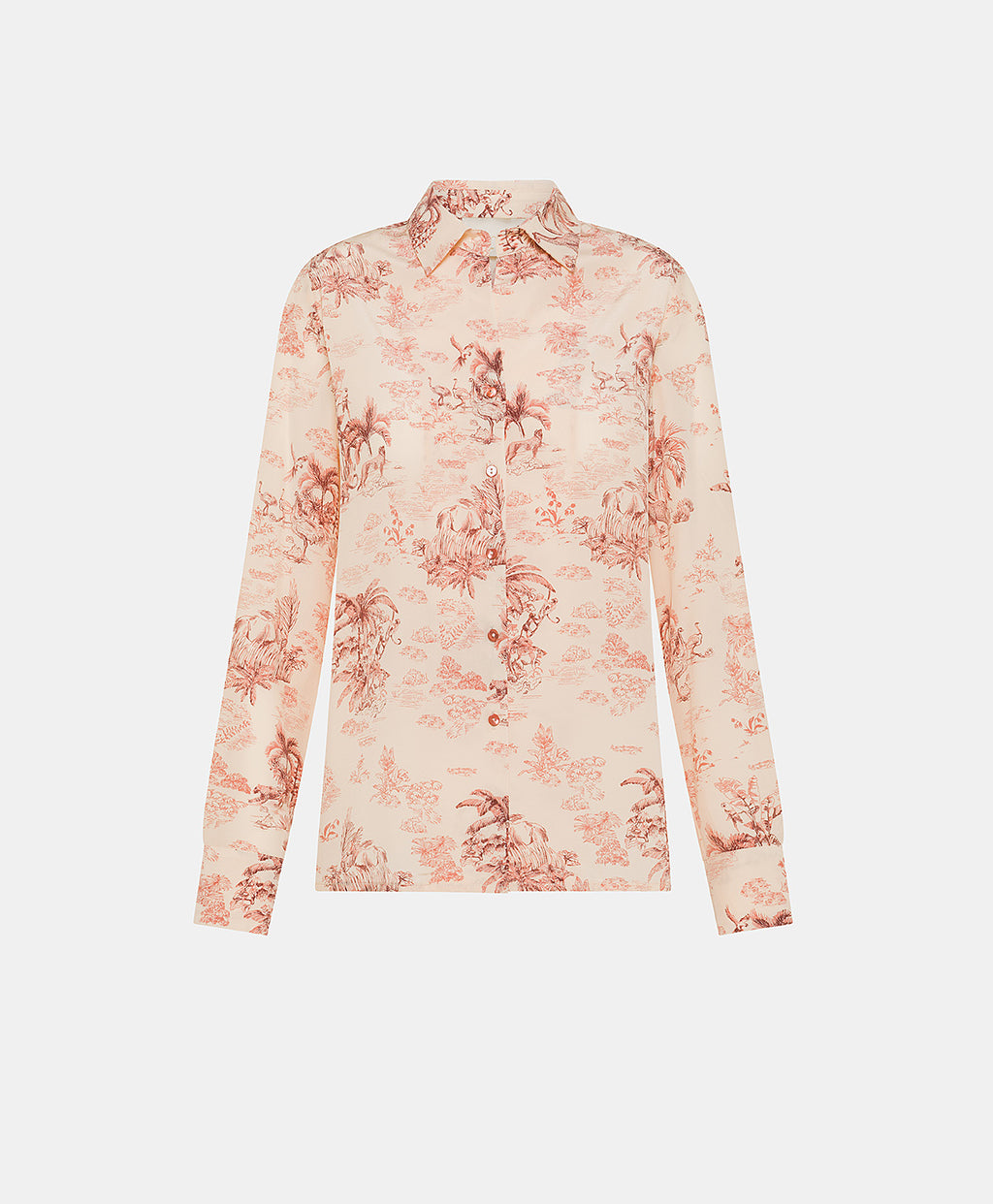Momoni - Simon Shirt in Crepe De Chine - Rose/Dark Cherry