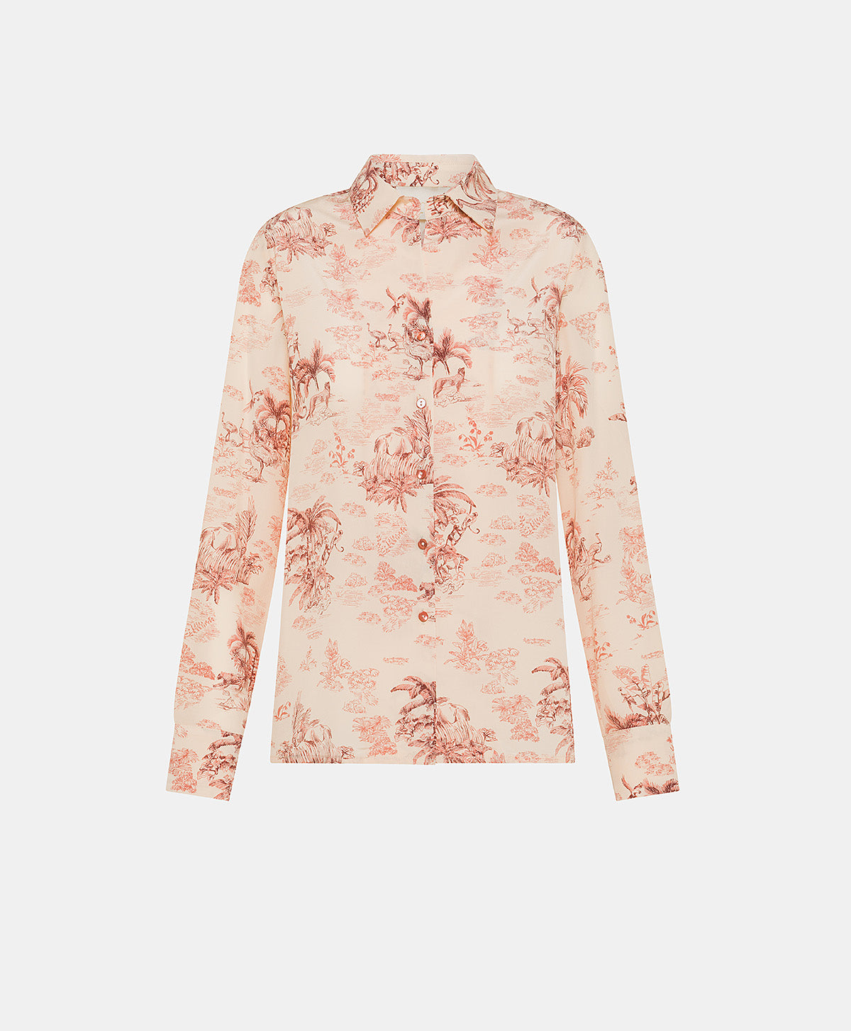 Momoni - Simon Shirt in Crepe De Chine - Rose/Dark Cherry