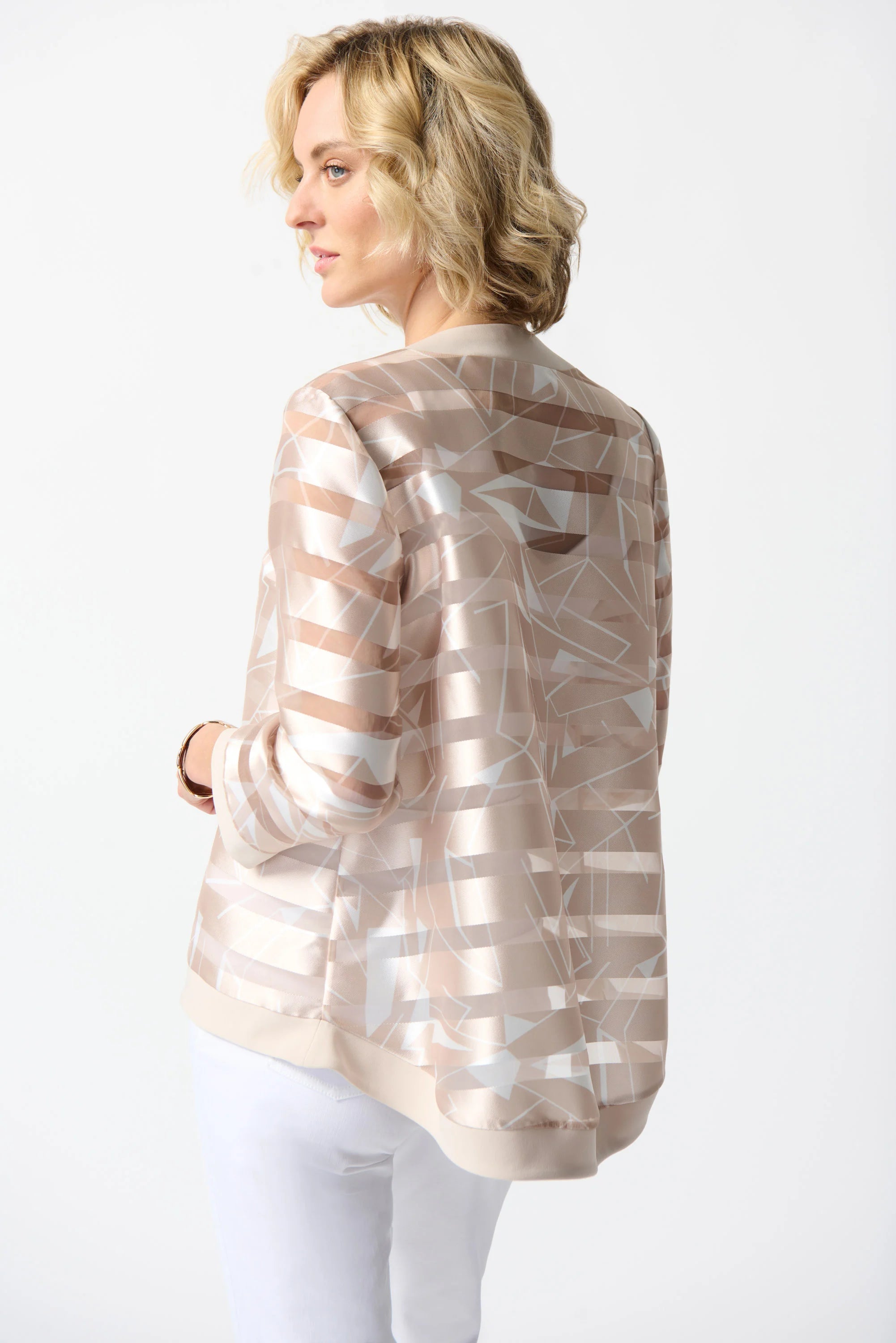 Joseph Ribkoff - Shadow Stripe Organza Swing Jacket - 242170