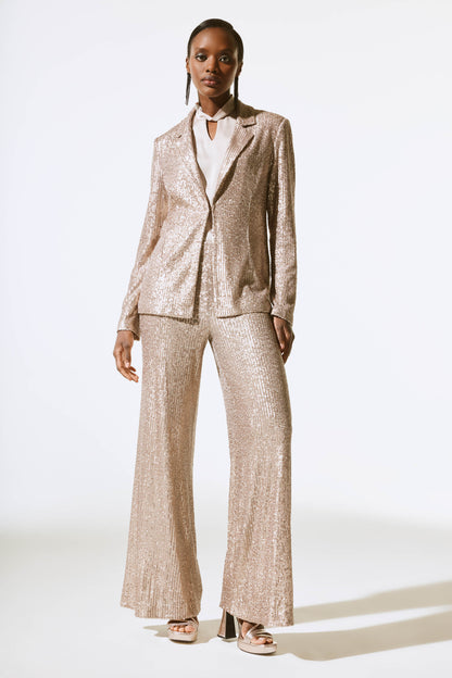 Joseph Ribkoff - Sequined Straight Blazer in Matte Gold 243772