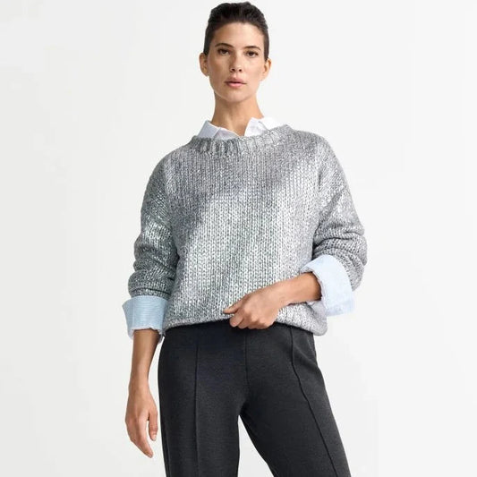 Rich & Royal - Foil Pronted Sweater Silver
