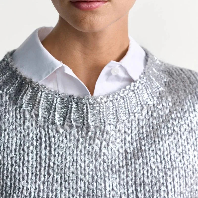 Rich & Royal - Foil Pronted Sweater Silver