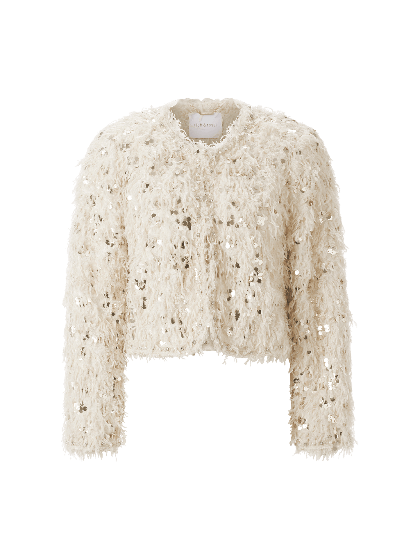 Rich & Royal - Short Feather with Sequin Jacket Gold