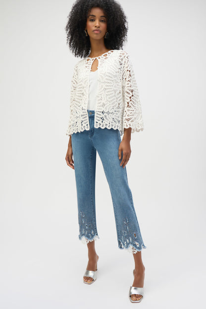 Joseph Ribkoff - Crochet Sweater Knit Cover-Up - 252905