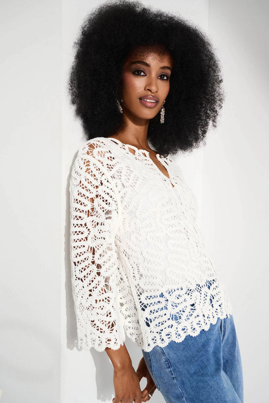 Joseph Ribkoff - Crochet Sweater Knit Cover-Up - 252905