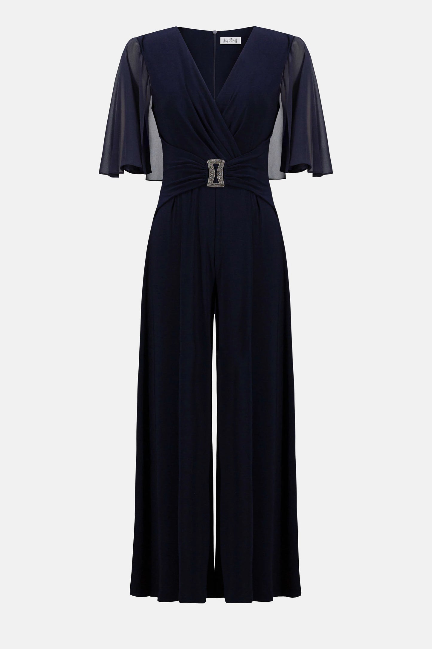 Joseph Ribkoff - Silky Knit & Chiffon Wide Leg Jumpsuit with Cape