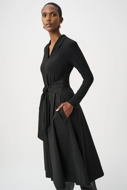 Joseph Ribkoff - Silky Knit and Memory Fit and Flare Dress Black 263145