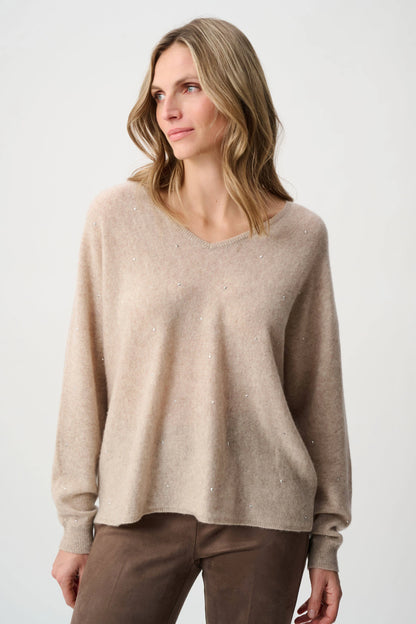 Joseph Ribkoff - Cashmere Boxy Sweater With Rhinestone Detail 263940