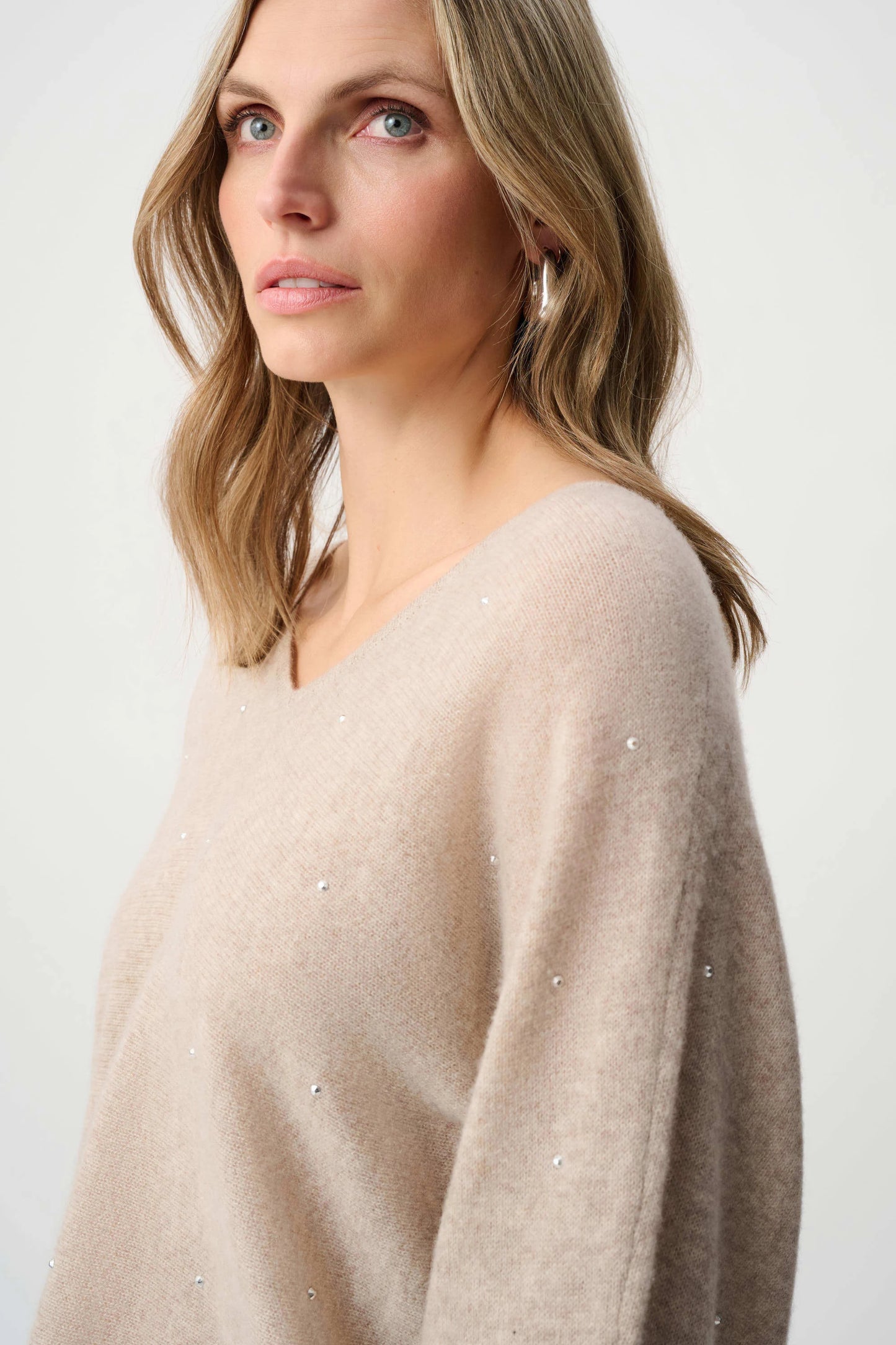 Joseph Ribkoff - Cashmere Boxy Sweater With Rhinestone Detail 263940