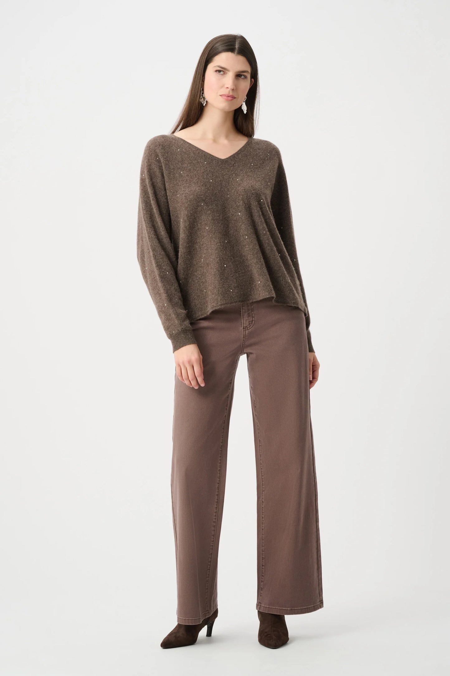 Joseph Ribkoff - Cashmere Boxy Sweater With Rhinestone Detail 263940