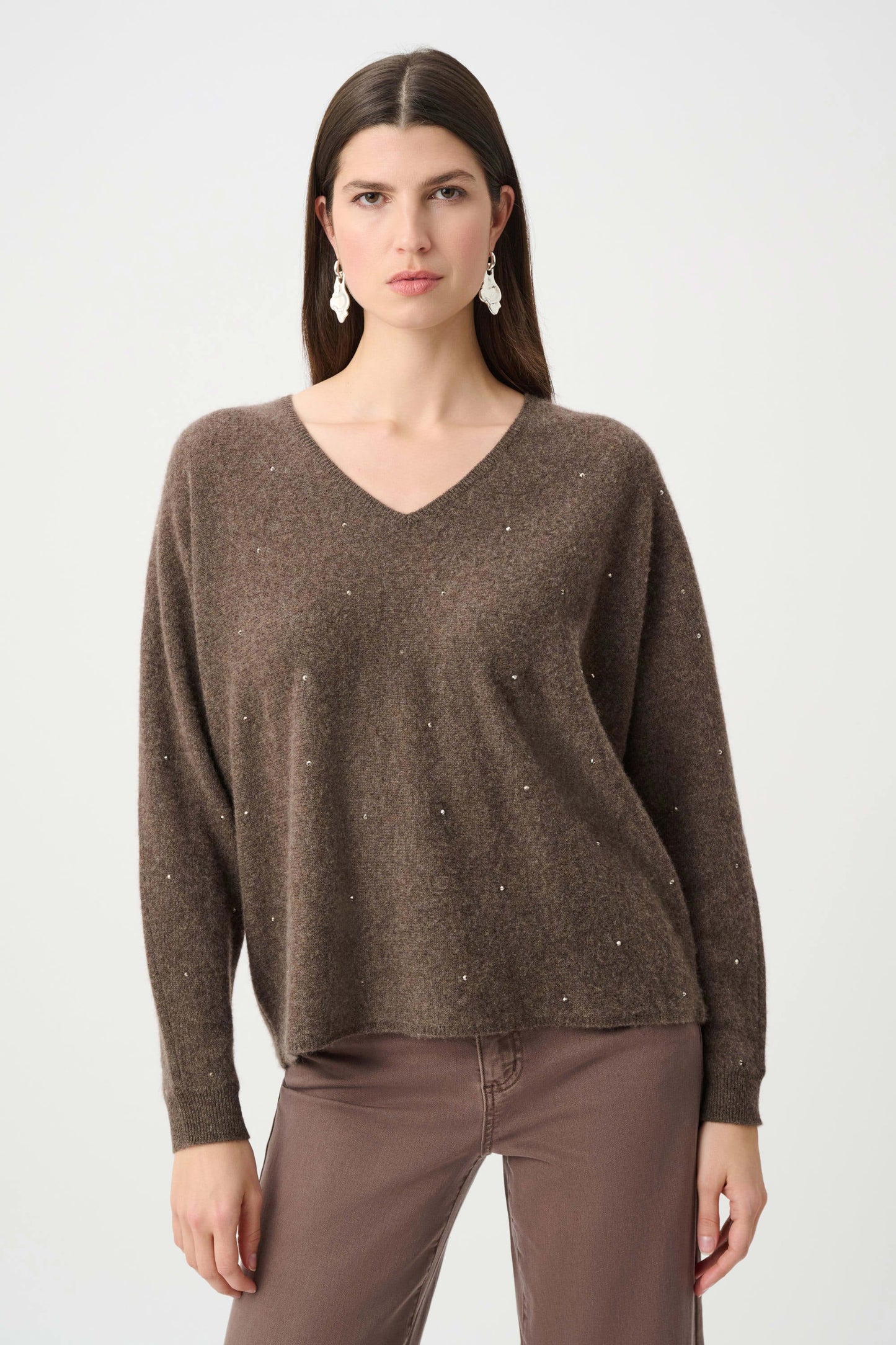 Joseph Ribkoff - Cashmere Boxy Sweater With Rhinestone Detail 263940