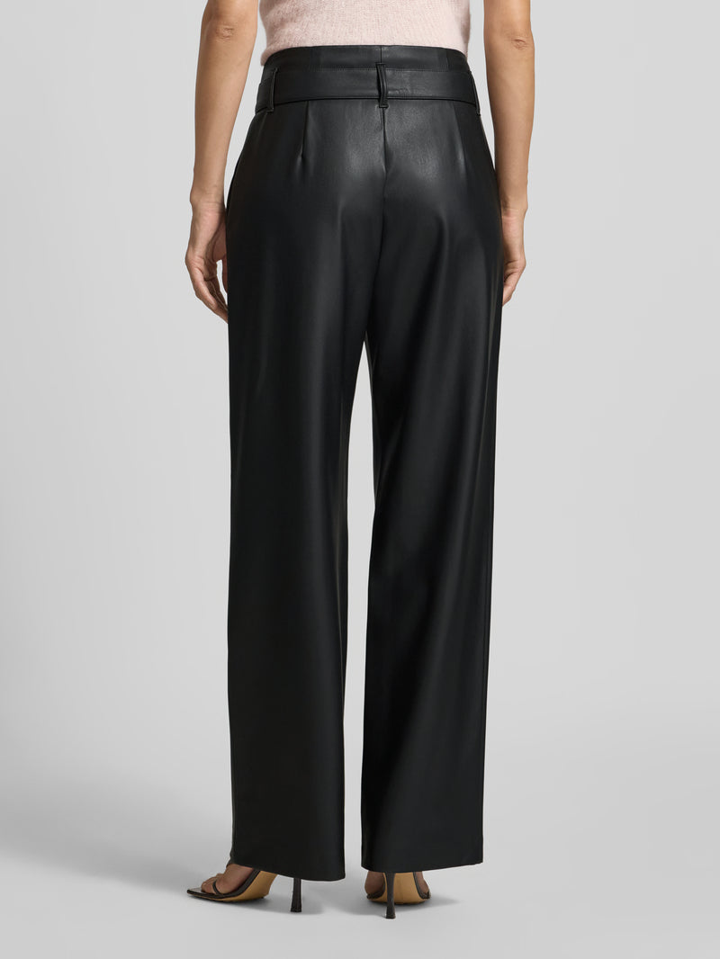 Raffaello Rossi - Straight Leg Pants in Vegan Leather - Black