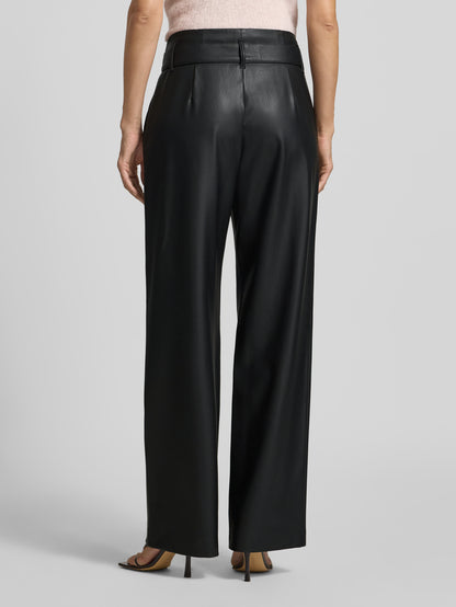 Raffaello Rossi - Straight Leg Pants in Vegan Leather - Black