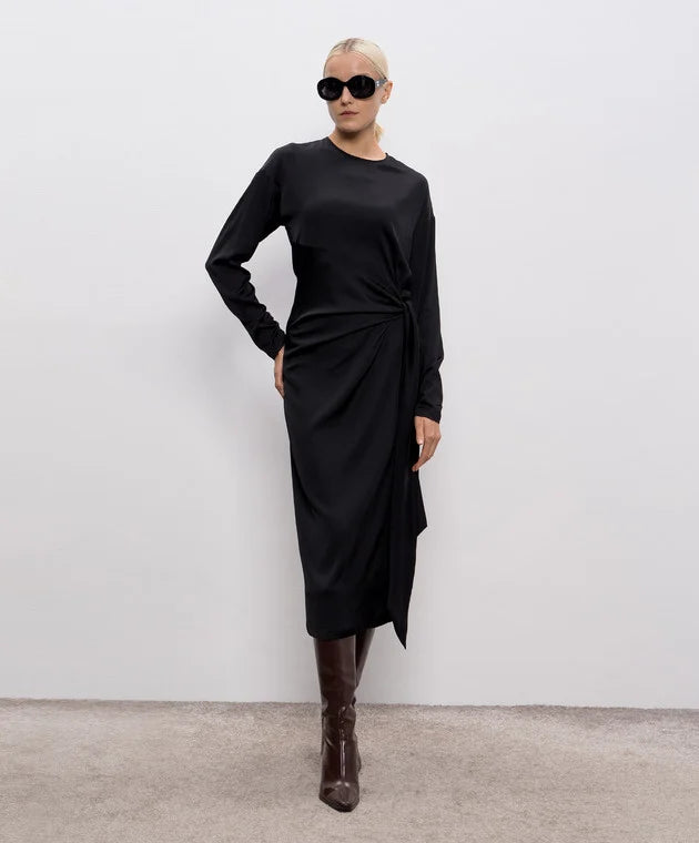 Momoni - Black Lotus Midi Dress