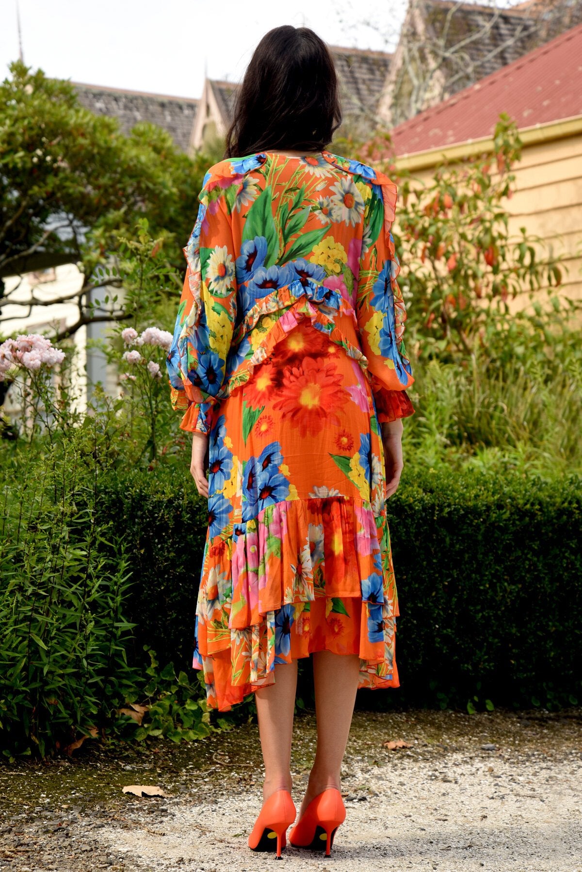 Trelise Cooper - Frill At Ease Dress Orange Floral