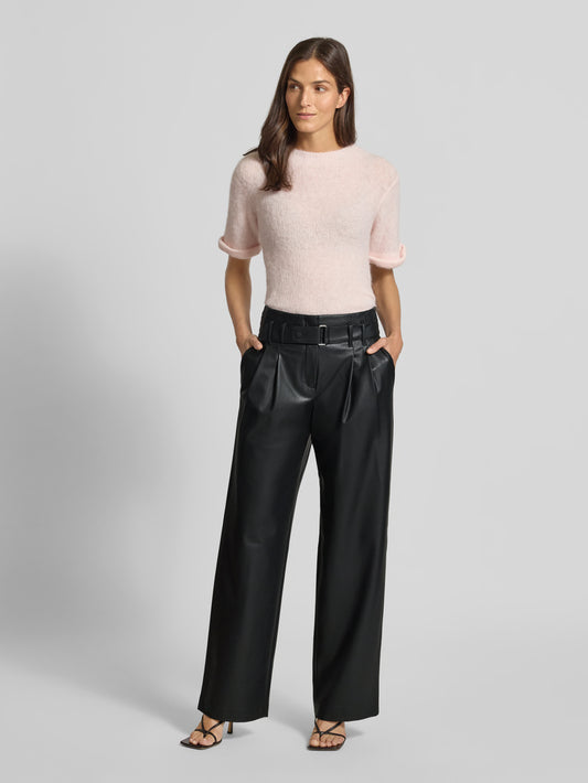 Raffaello Rossi - Straight Leg Pants in Vegan Leather - Black
